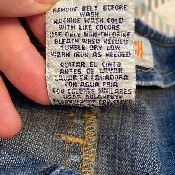 Vintage Boho Maxi denim skirt w/ pockets & belt loops, back vent runs big - Picture 6 of 6